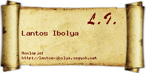 Lantos Ibolya névjegykártya